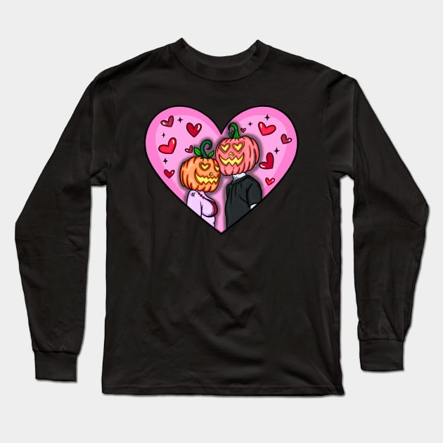 Valloween Lovers Long Sleeve T-Shirt by BreezyArtCollections 